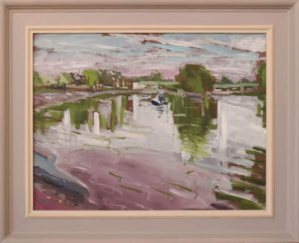 Kew Bridge Towards Strand-on-the-Green abstract landscape Antique Art 4