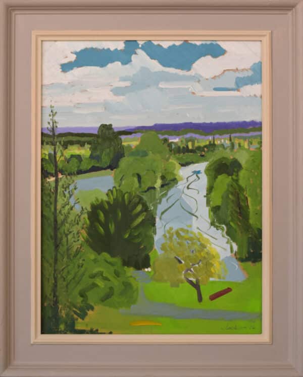 The Terrace, Richmond Hill, En Plein Air abstract landscape Antique Art 5