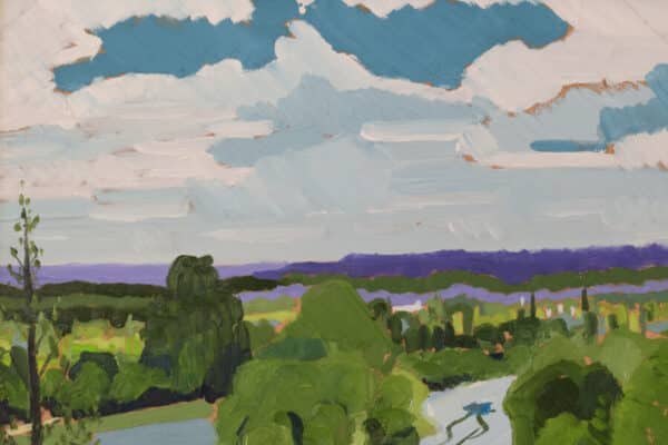 The Terrace, Richmond Hill, En Plein Air abstract landscape Antique Art 7