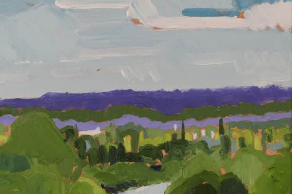 The Terrace, Richmond Hill, En Plein Air abstract landscape Antique Art 8