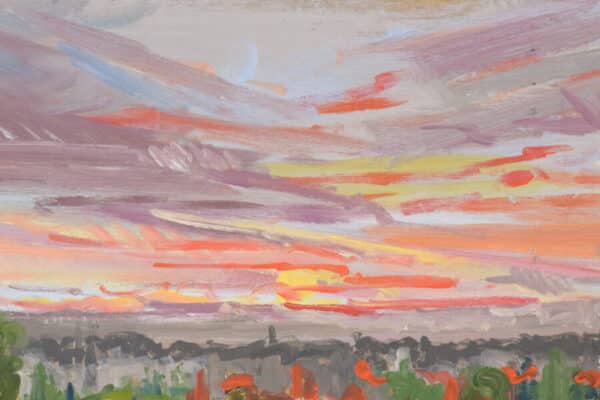 Sunset, Richmond Terrace British oil painting Antique Art 5