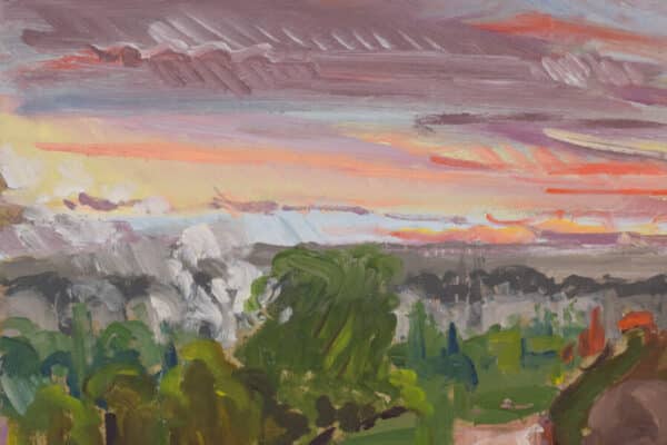 Sunset, Richmond Terrace British oil painting Antique Art 6