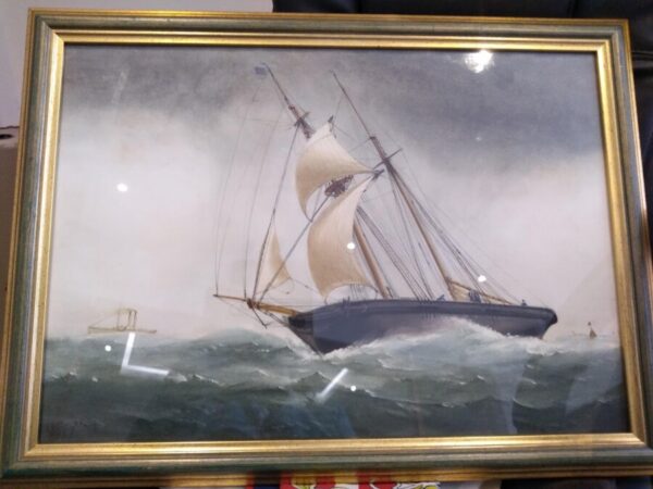 Sail and Steam sailing ships Antique Art 3