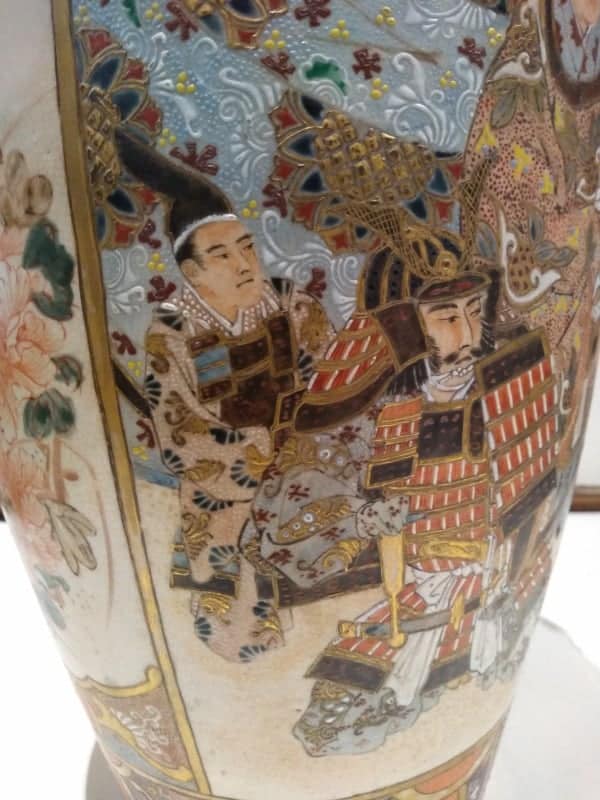 Samurai Satsuma Vases Japanese Antique Ceramics 6