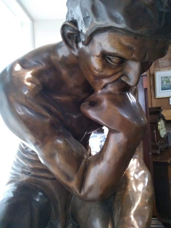 “The Thinker” or “Le Penseur” by Auguste Rodin bronze Antique Sculptures 9