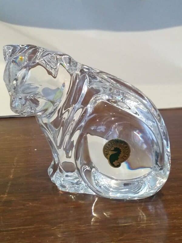 Waterford Crystal ‘Cat’ Paperweight cats Antique Glassware 3