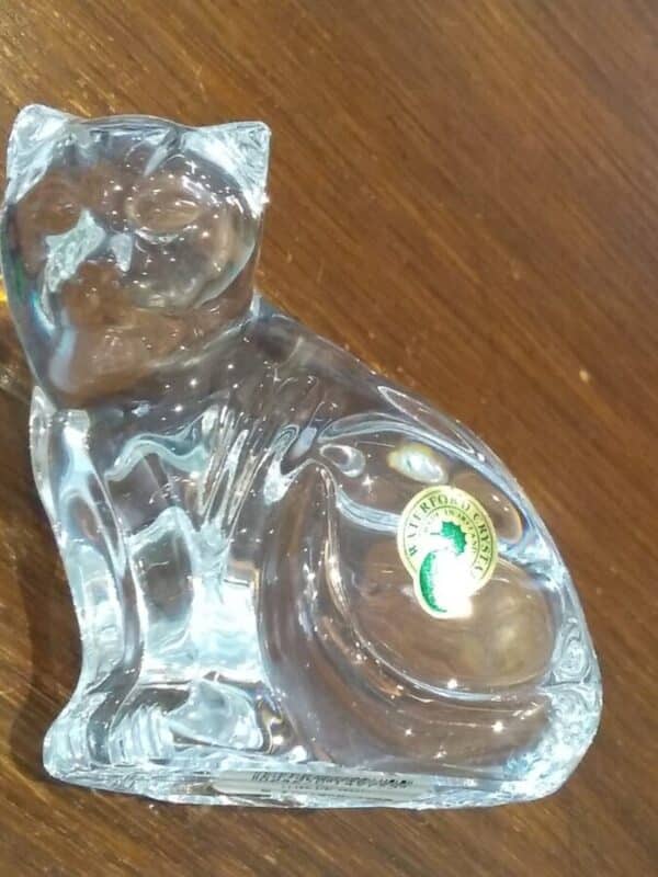 Waterford Crystal ‘Cat’ Paperweight cats Antique Glassware 6