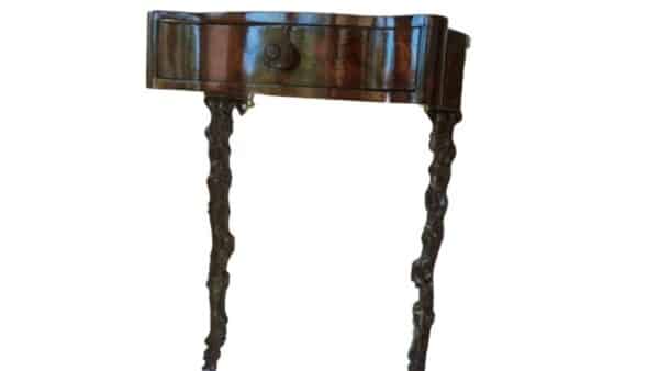 Baroque Console on Two Carved Legs Antique Furniture 3