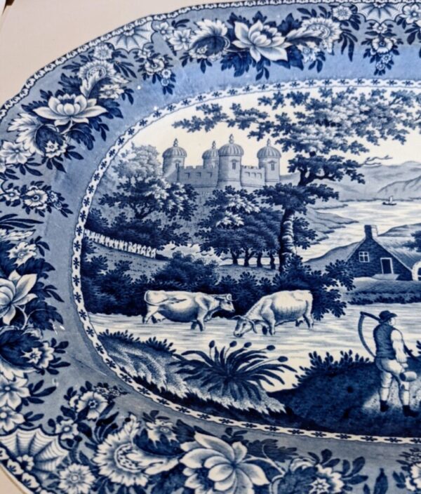 Blue and White Platter blue and white Antique Ceramics 5