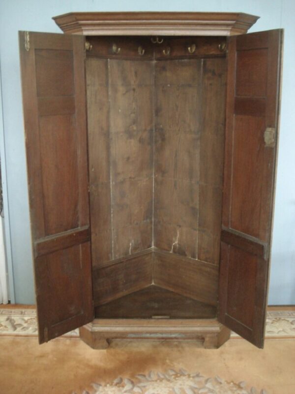 Freestanding oak two door corner cupboard - Image 2