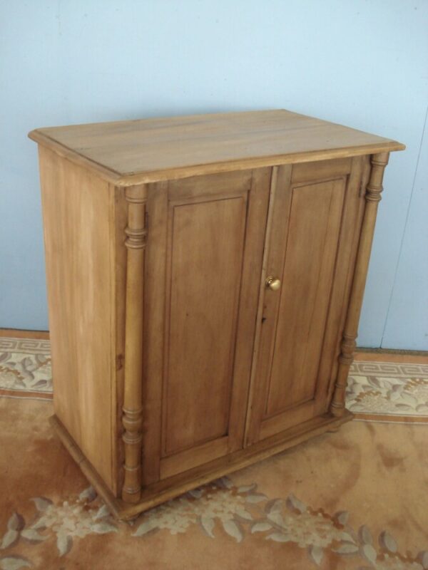 Unusual Edwardian Cupboard, Mid Colour with Turned Pillars Antique Cupboards 4