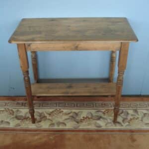 Fine old pine side table on tulip turned supports Antique Tables