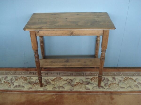 Fine old pine side table on tulip turned supports Antique Tables 3