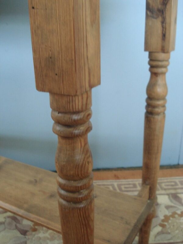Fine old pine side table on tulip turned supports Antique Tables 5