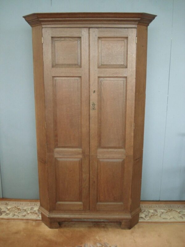 Freestanding oak two door corner cupboard Antique Cupboards 3