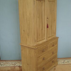 Gnarled old antique pine cupboard on chest Antique Cupboards