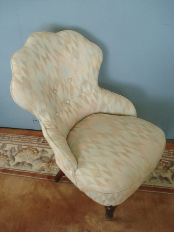 Scalloped Back to this Edwardian Nursing Chair Antique Chairs 6