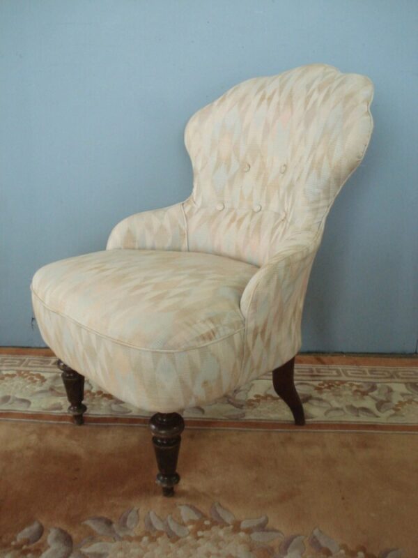 Scalloped Back to this Edwardian Nursing Chair Antique Chairs 3