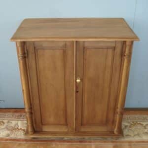 Unusual Edwardian Cupboard, Mid Colour with Turned Pillars Antique Cupboards
