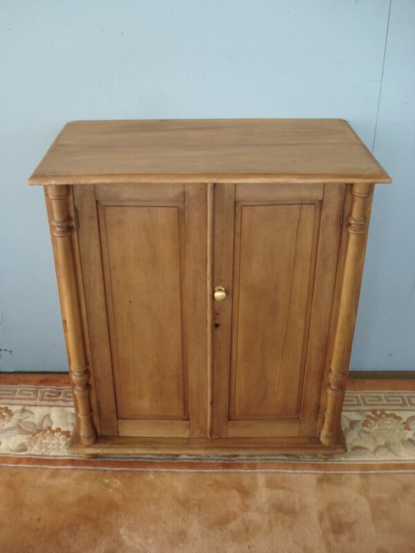 Unusual Edwardian Cupboard, Mid Colour with Turned Pillars Antique Cupboards 3