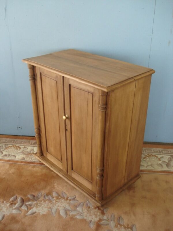 Unusual Edwardian Cupboard, Mid Colour with Turned Pillars Antique Cupboards 7