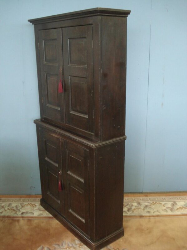Small 19th Century Four Door Oak and Pine Cupboard Antique Cupboards 4