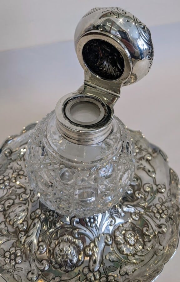 Silver Ink Stand antiquesilver Antique Glassware 3