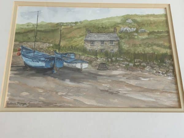 Barbara Morgan “ Penberth, Cornwall “ Watercolour Antique Art 10