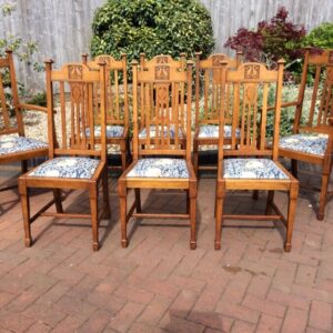 Set of Eight Arts and Crafts Dining Chairs Arts and Crafts Antique Chairs
