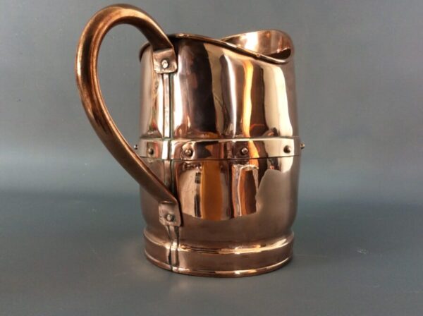 Large Arts and Crafts Riveted Copper Jug - Image 4
