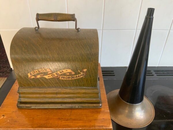 Edison Phonograph The Gem with Witches Horn Antique Collectibles 4