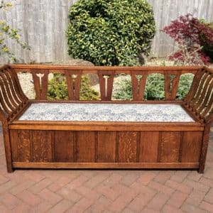 Arts and Crafts Oak Settle c1900’s arts and crafts antiques Antique Furniture