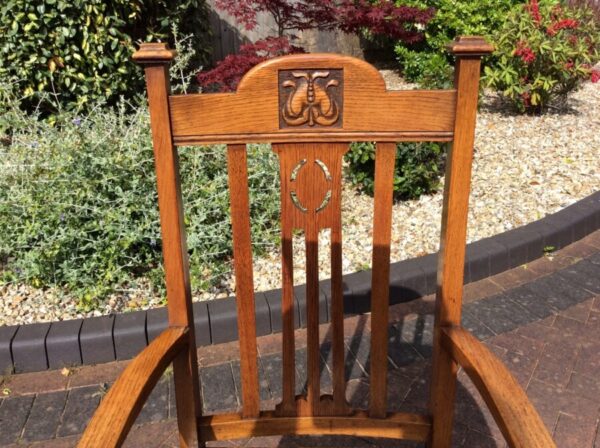 Set of Eight Arts and Crafts Dining Chairs - Image 7