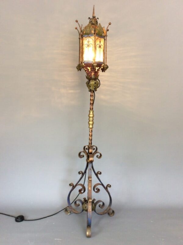 19th Century Gothic Revival Floor Lantern floor lamp Antique Lighting 3