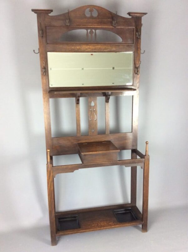 Arts and Crafts Oak Hall Stand