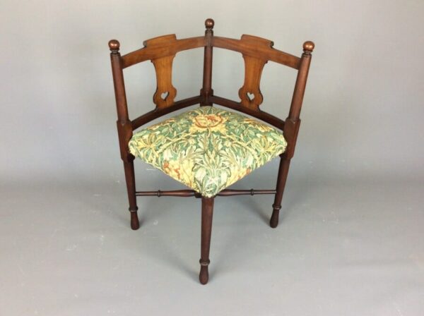 Arts and Crafts Mahogany Corner Chair Arts and Crafts Antique Chairs 3