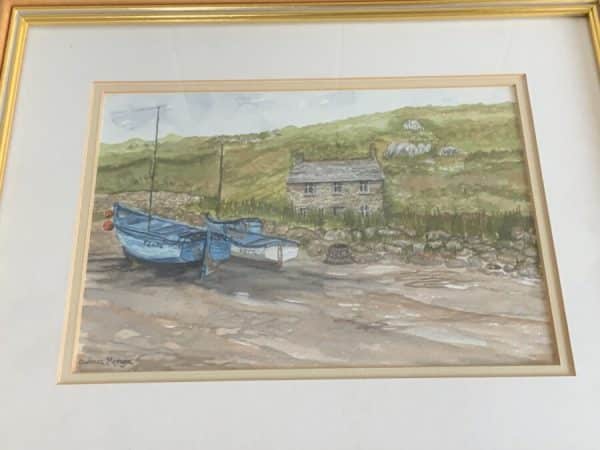 Barbara Morgan “ Penberth, Cornwall “ Watercolour Antique Art 14
