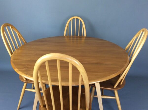 Mid Century Ercol Dining Table And Four Chairs