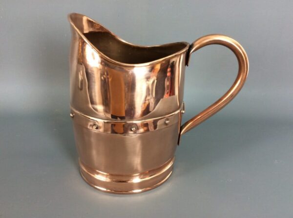 Large Arts and Crafts Riveted Copper Jug