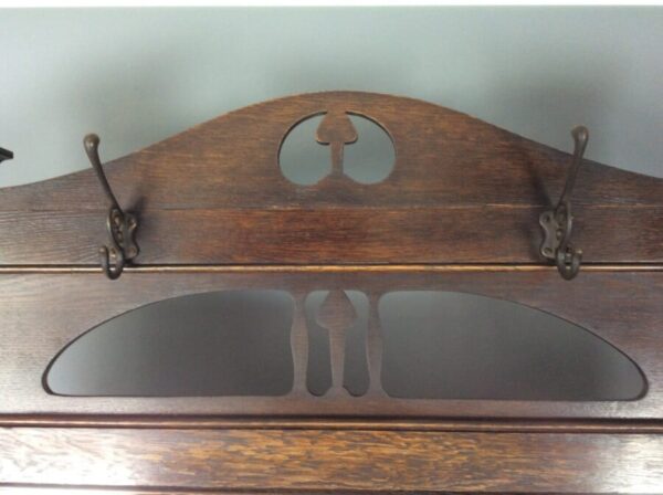 Arts and Crafts Oak Hall Stand - Image 5