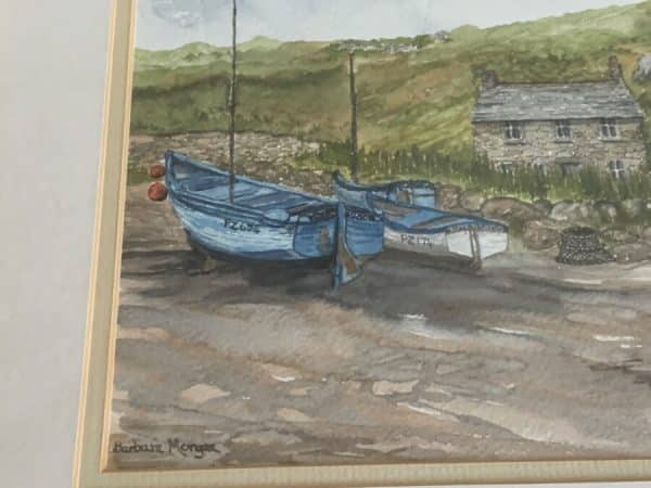 Barbara Morgan “ Penberth, Cornwall “ Watercolour Antique Art 5