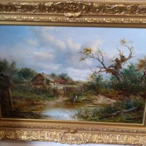 ‘A Quiet Day Fishing’ picture Antique Art 3
