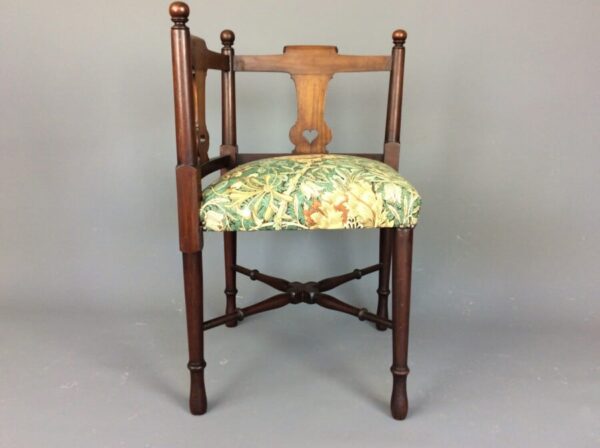 Arts and Crafts Mahogany Corner Chair Arts and Crafts Antique Chairs 7