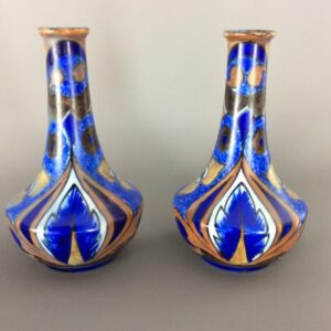 Pair of George Clews Chameleon Ware Vases ceramics Antique Ceramics