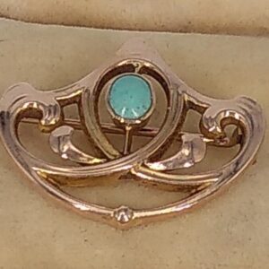 Art Nouveau Murrle Bennett Gold and Turquoise Brooch art nouveau Antique Jewellery