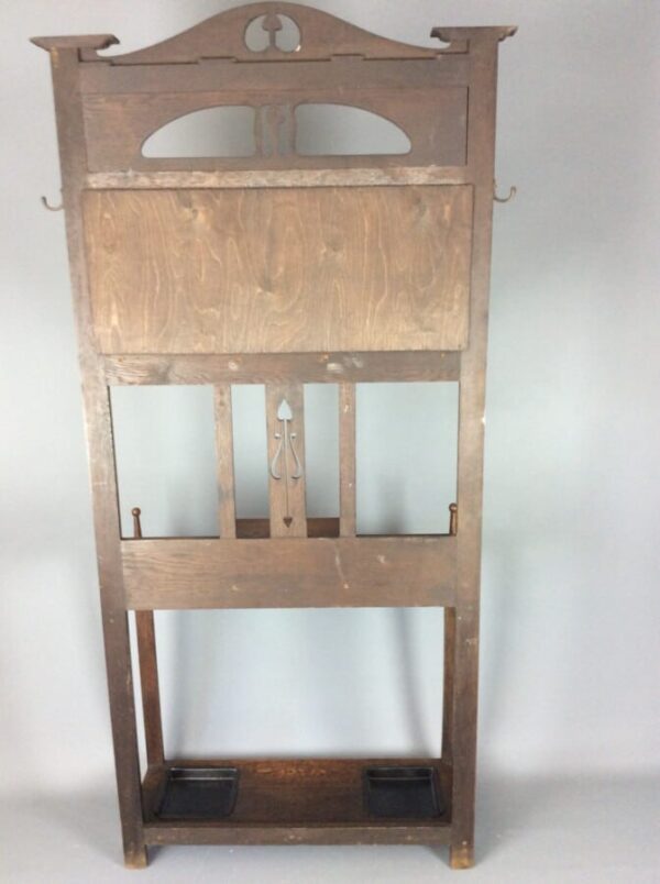 Arts and Crafts Oak Hall Stand - Image 7