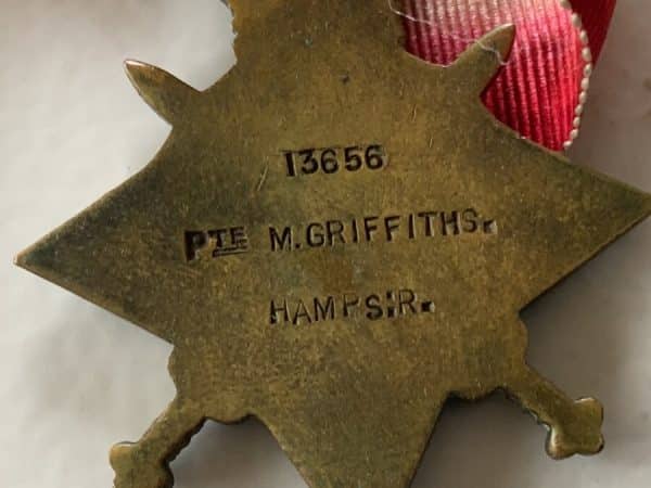 1WW MEDALS TO SOLDIER OF THE 12TH Hampshire Regiment - Image 2