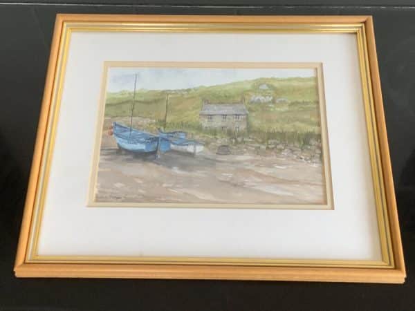 Barbara Morgan “ Penberth, Cornwall “ Watercolour Antique Art 3
