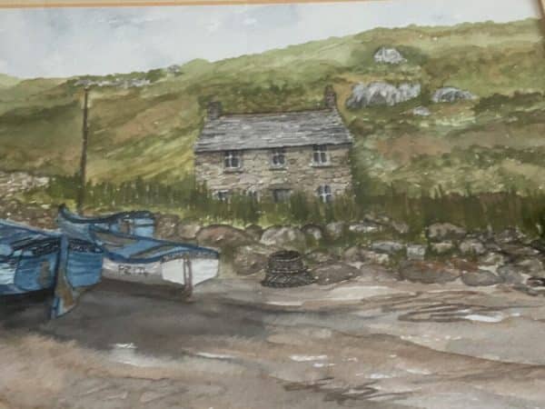 Barbara Morgan “ Penberth, Cornwall “ Watercolour Antique Art 7