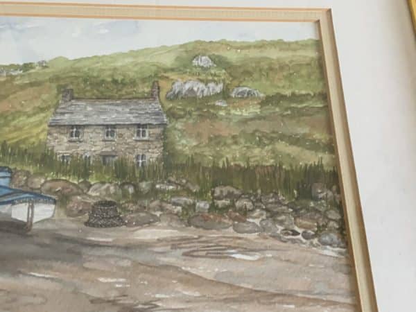 Barbara Morgan “ Penberth, Cornwall “ Watercolour Antique Art 8